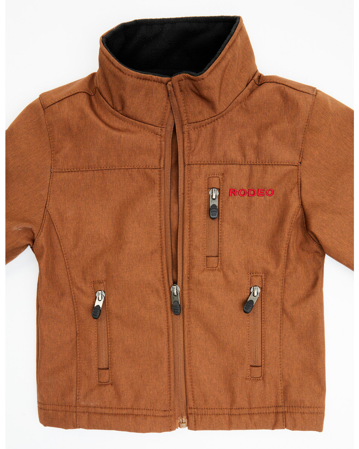 Image #2 - Rodeo Clothing Boys' Mexico Flag Waterproof Softshell Jacket, Cognac, hi-res