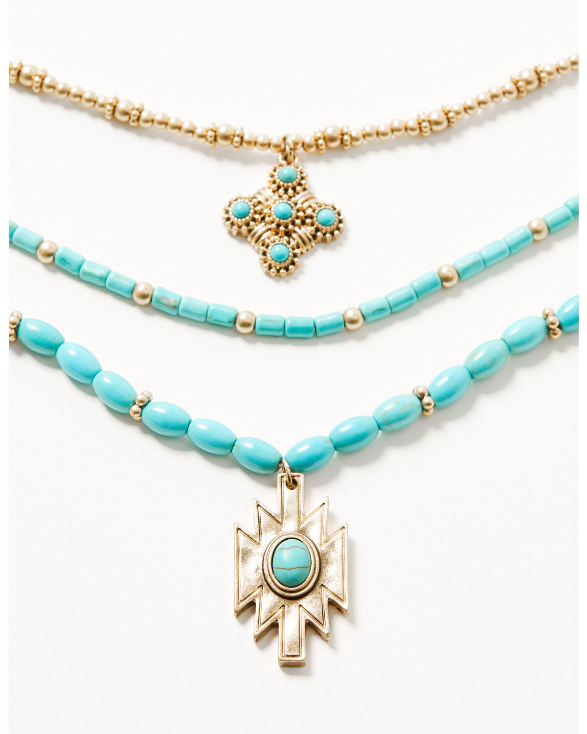 Shyanne Women's Summer Solstice Beaded Layered Necklace, Gold, hi-res