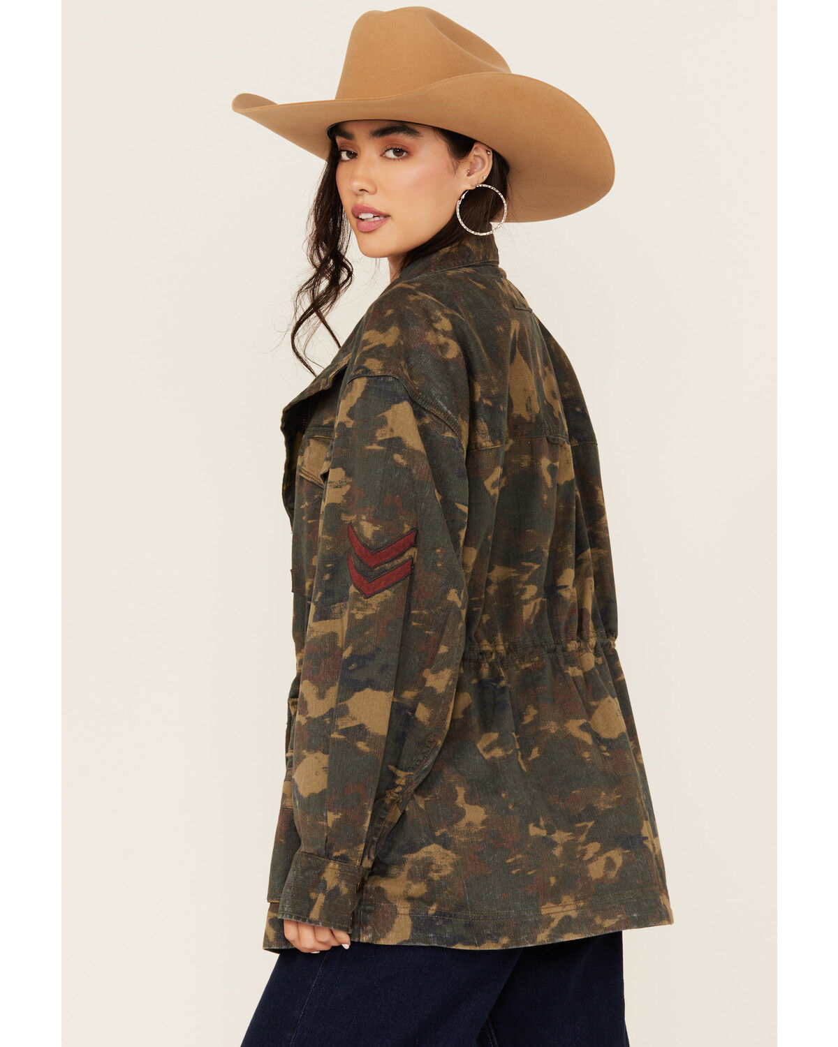 Image #4 - Free People Women's Arya Utility Camo Print Jacket, Olive, hi-res