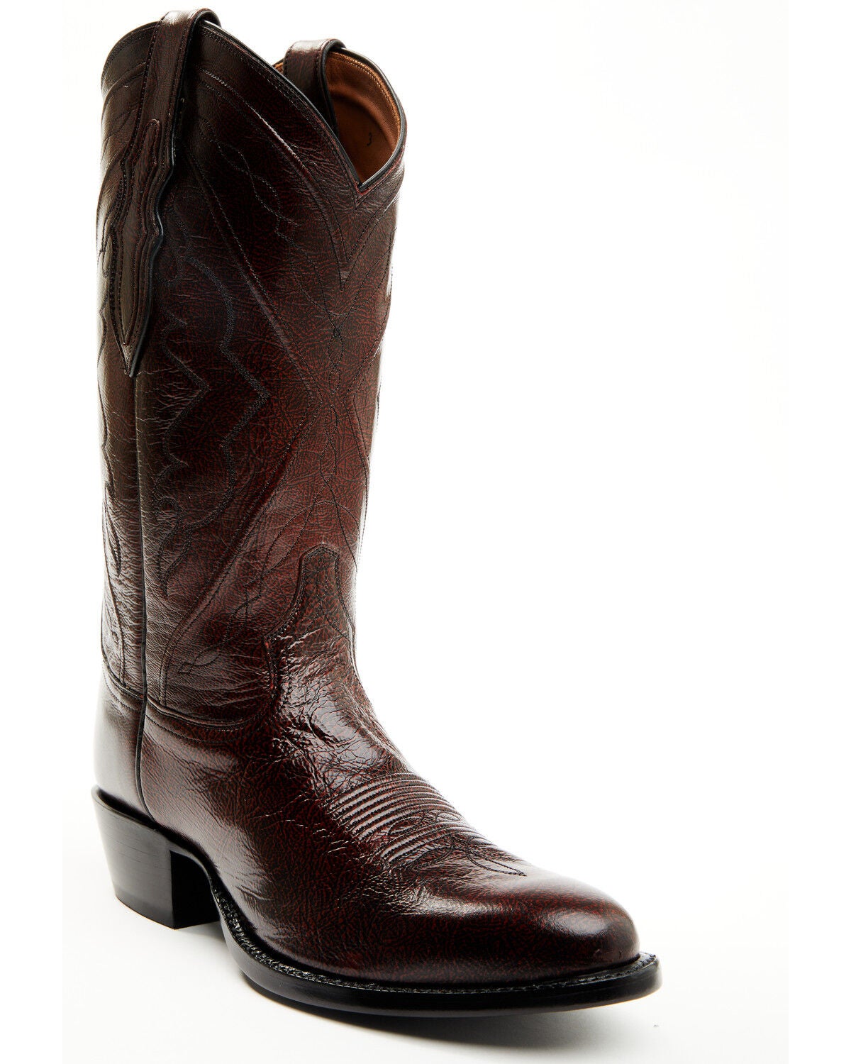 Tony Lama Men's Western Boots - Round Toe, Dark Red, hi-res