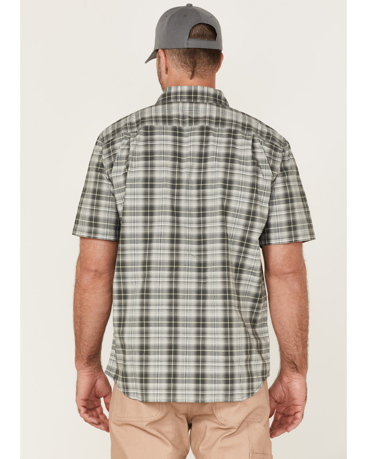 Image #4 - Carhartt Men's Rugged Flex Relaxed Fit Short Sleeve Snap Plaid Shirt, , hi-res