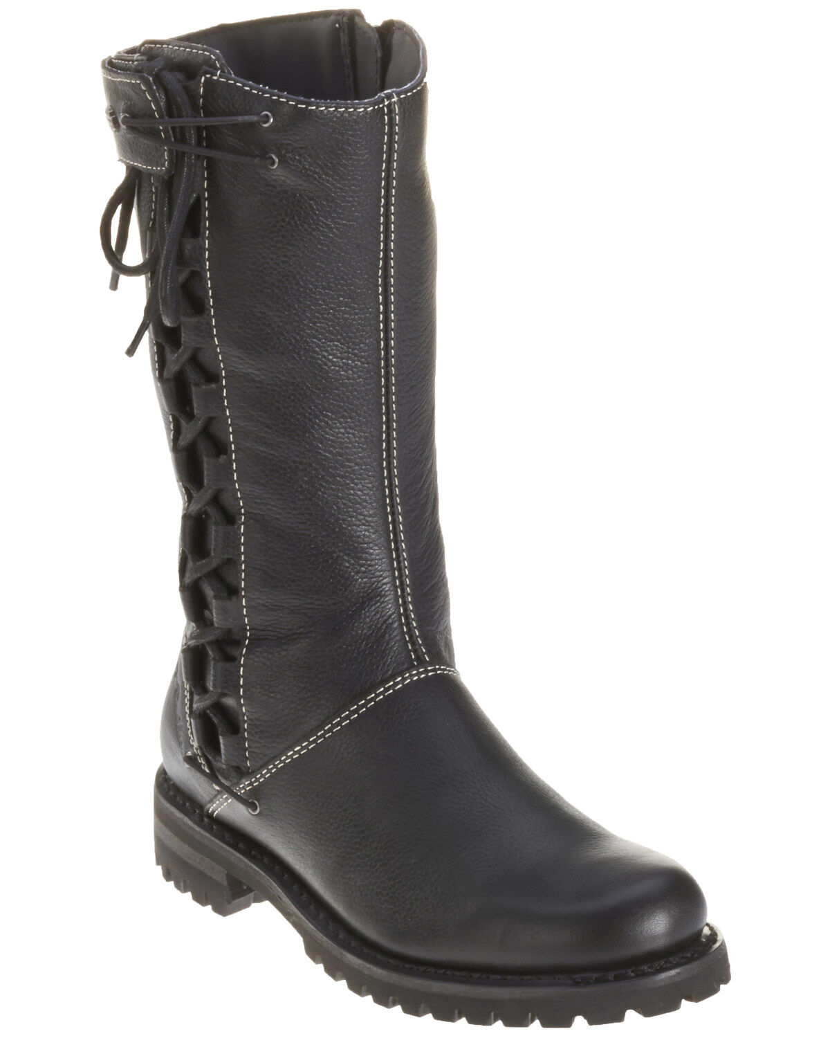 ladies black leather biker boots