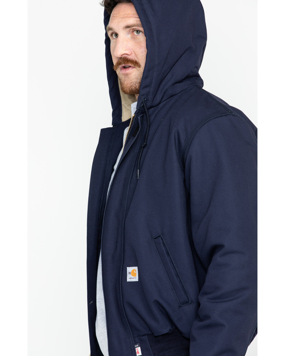 Image #6 - Carhartt Men's Flame-Resistant Duck Active Work Jackets, Navy, hi-res