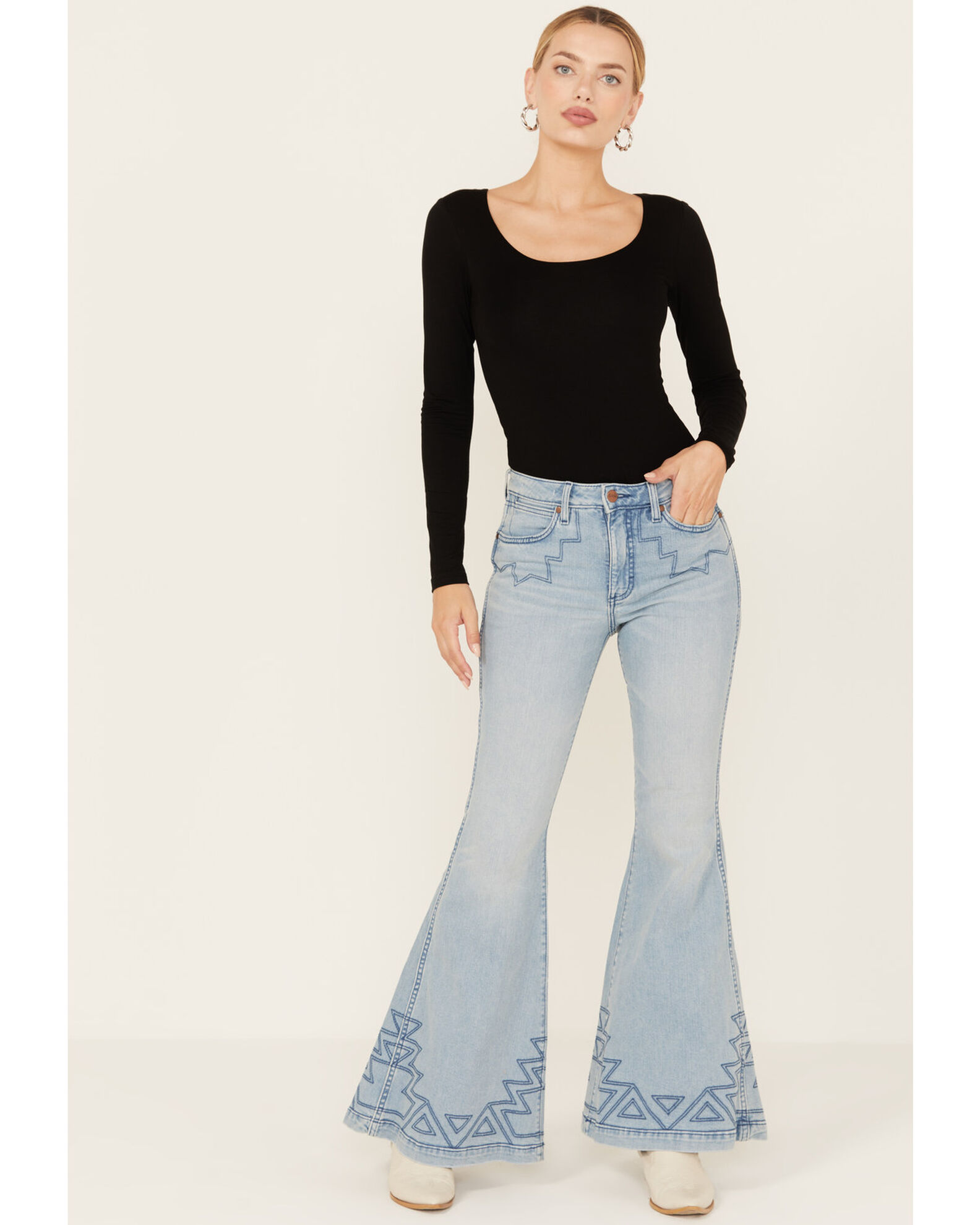 Wrangler retro crop flare jeans cheap