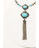 Shyanne Women's Shimmer Concho Double Turquoise Stone Beaded Necklace, Silver, hi-res