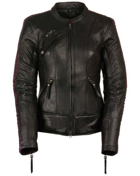 Image #1 - Milwaukee Leather Women's Concealed Carry Embroidered Phoenix Leather Jacket - 5X, , hi-res