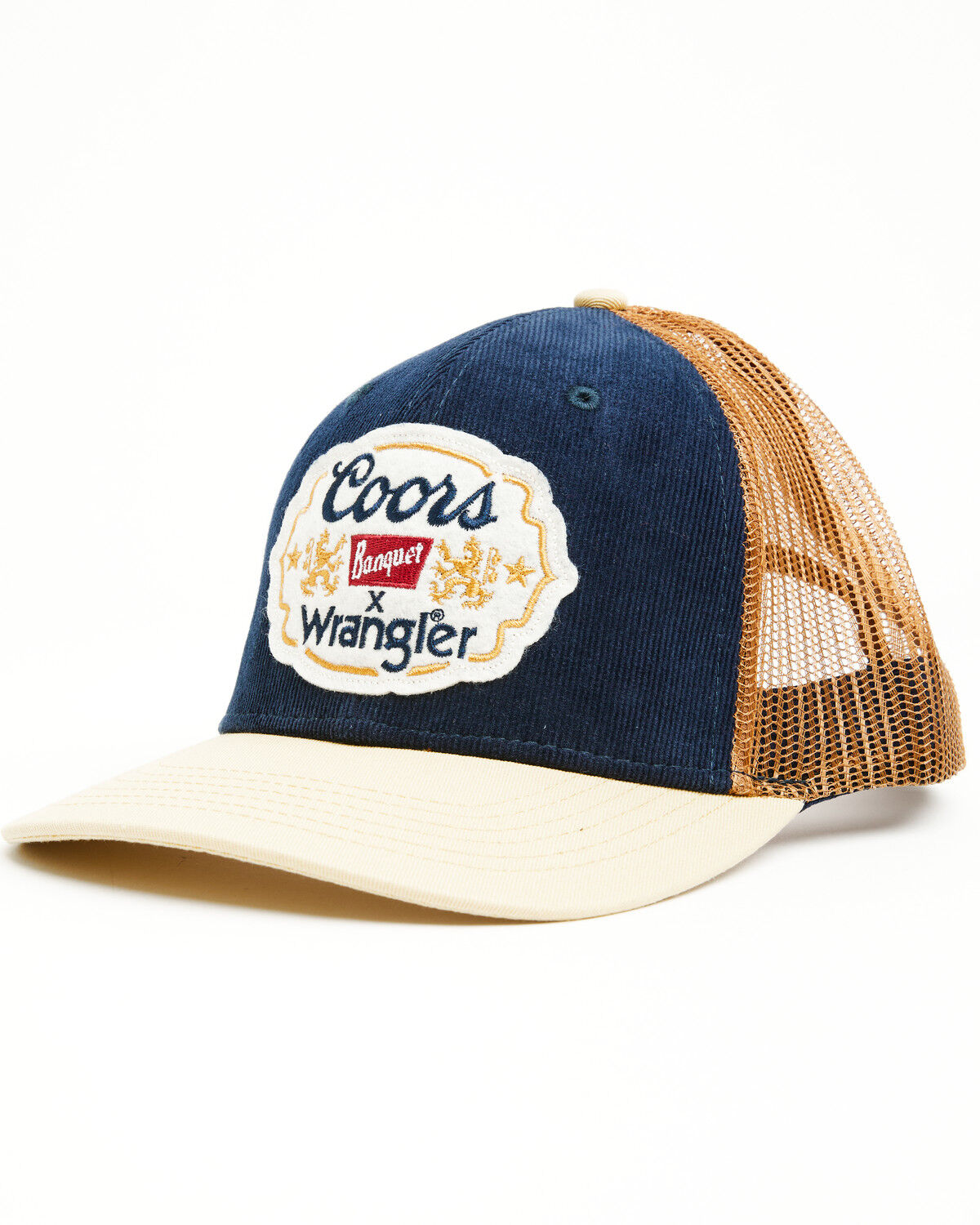 Image #1 - Wrangler X Coors Banquet Corduroy Ball Cap, Brown/blue, hi-res