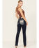 Image #1 - Miss Me Women's Dark Wash Mid Rise Stretch Bootcut Jeans, Dark Wash, hi-res