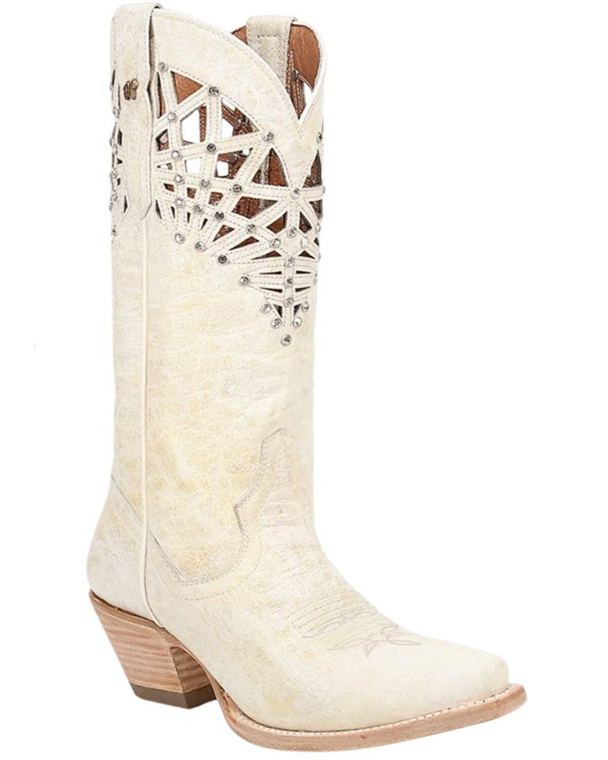 Dan Post Women's Miley Tall Western Boots - Snip Toe, Cream, hi-res
