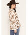 Image #4 - Lovlei Ranch Women's Cheyenne Wild and Free Horse Print Long Sleeve Pearl Snap Western Shirt, Ivory, hi-res