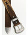 Cody James Brown 3-Piece Horse Hair Laced Southwest Inlay Belt, Brown, hi-res