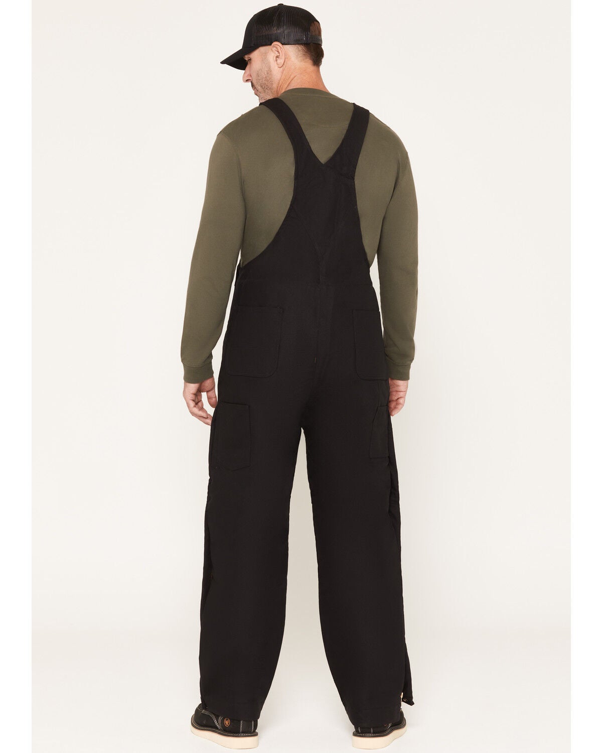 Image #3 - Forge Workwear Men's FR Insulated Bib Overalls, Black, hi-res