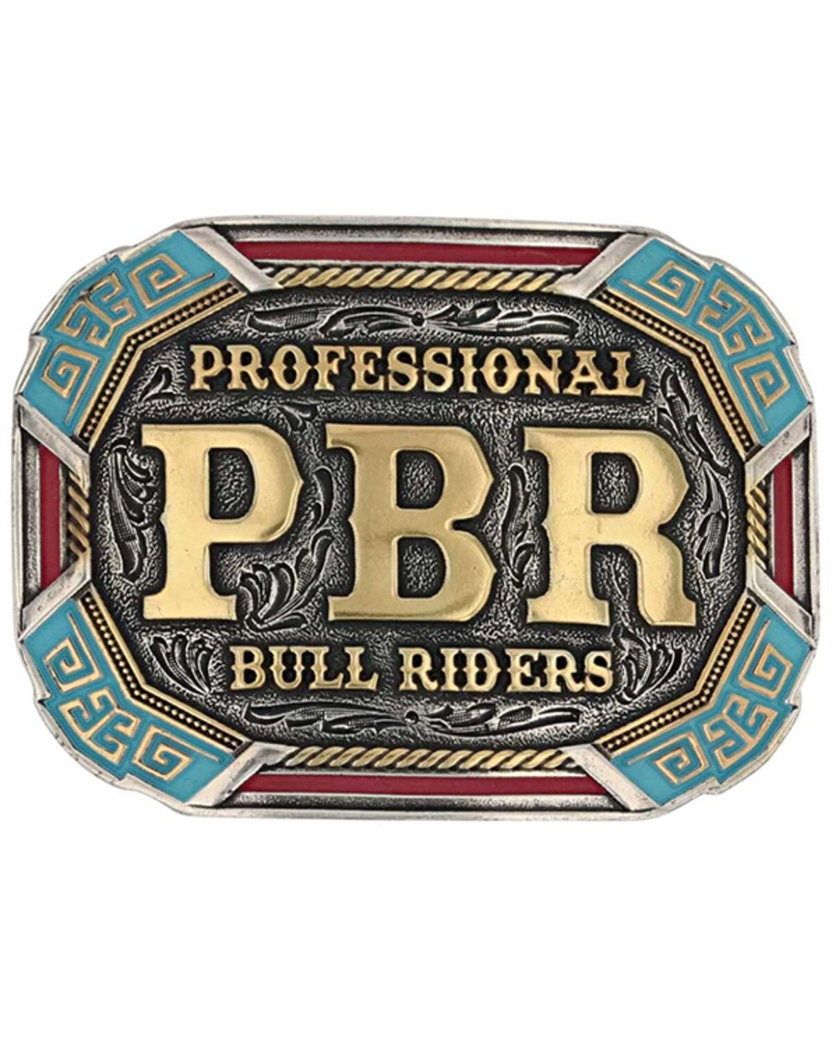 Image #1 - Montana Silversmiths PBR Vibrant Riders Belt Buckle, Multi, hi-res