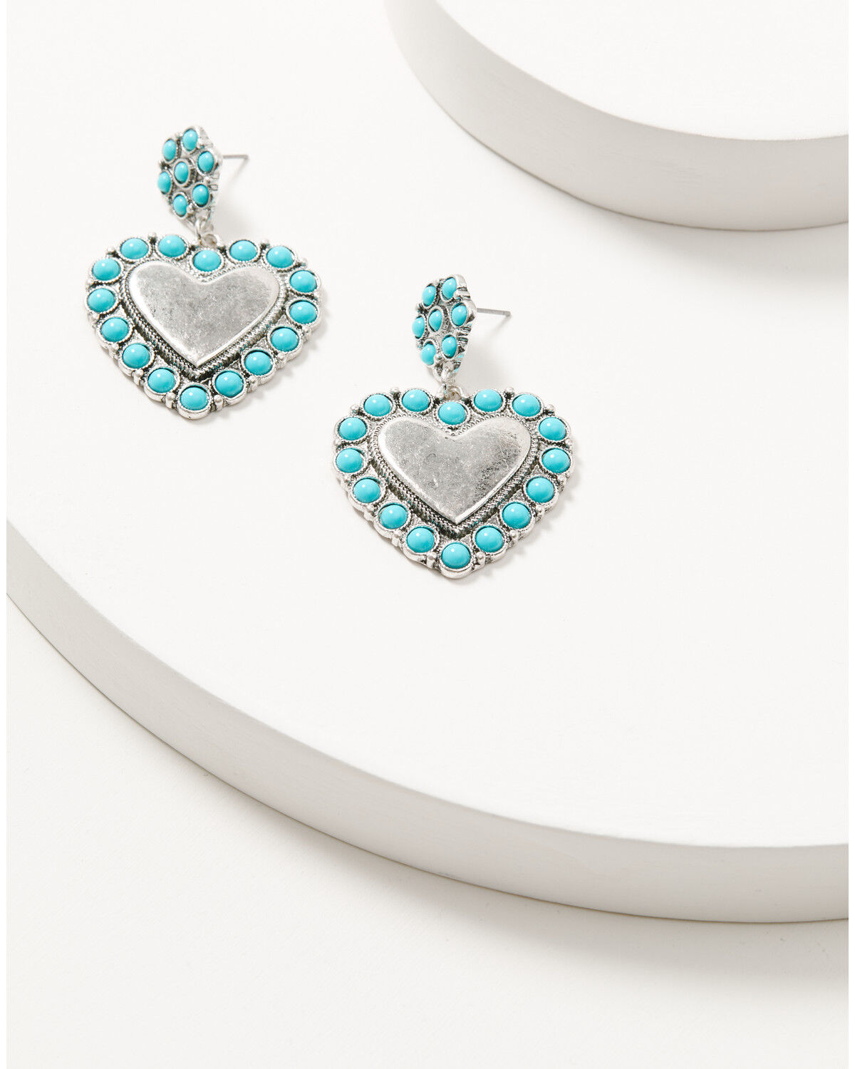 Image #2 - Shyanne Women's Heart Statement Earrings, Silver, hi-res