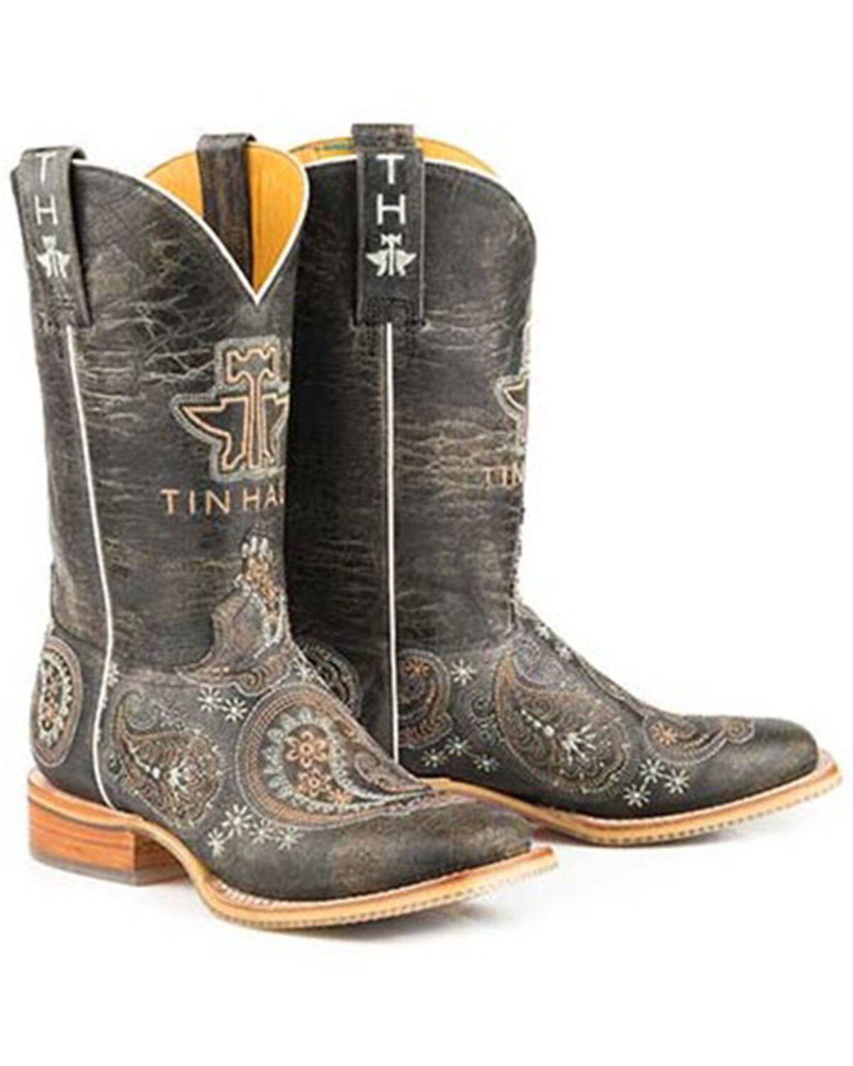 14-021-0007-1370 Ta Tin Haul Women's Cacstitch Western Boot Wide Square Toe 