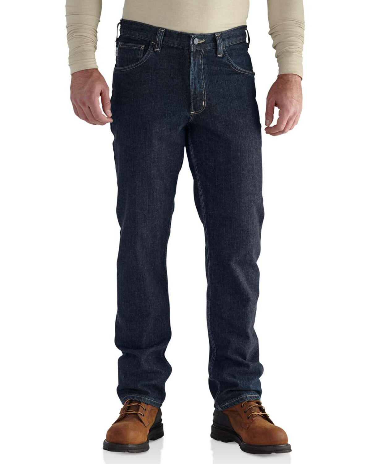 Image #2 - Carhartt Men's FR RuggedFlex Traditional Fit Jeans, Indigo, hi-res