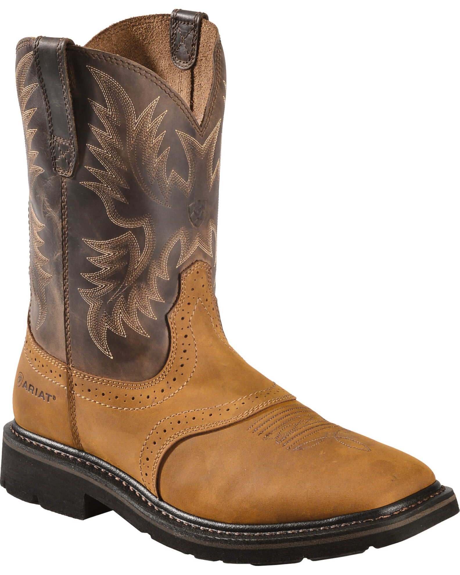 Product Name Ariat Men s 10 Sierra Pull On Western Work Boots Square Toe
