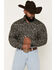 Image #1 - Cowboy Hardware Men's Scatter Paisley Print Long Sleeve Pearl Snap Stretch Western Shirt, Black, hi-res