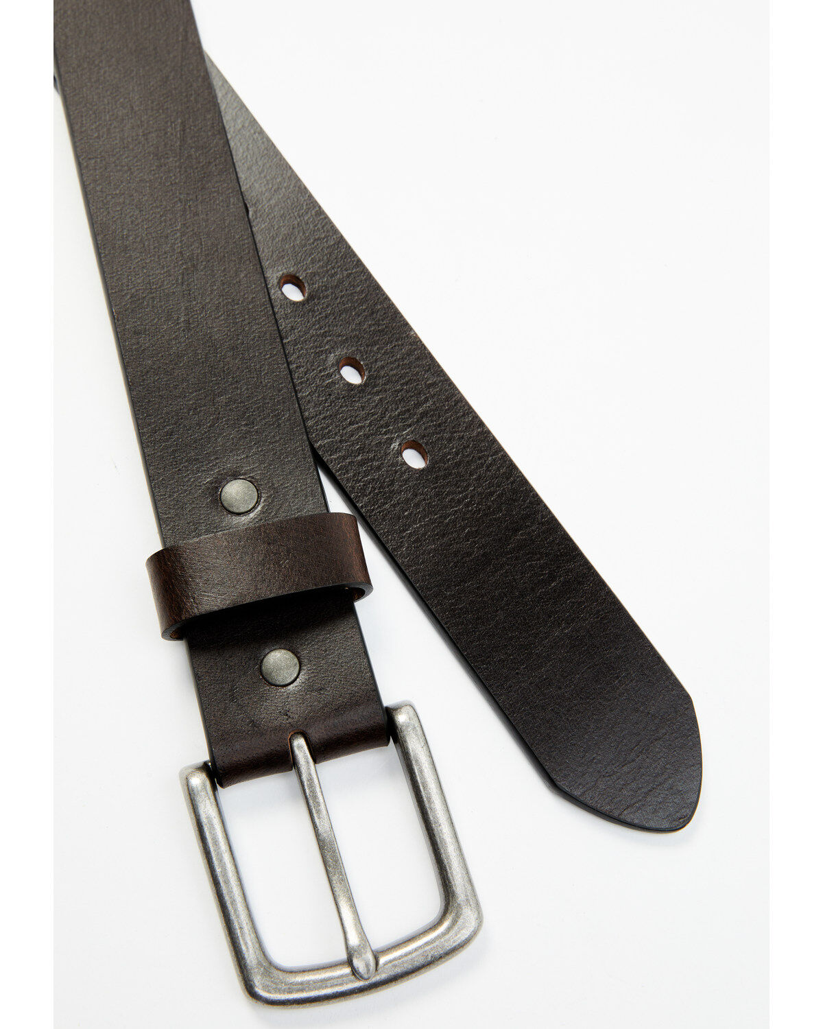 Image #2 - Hawx Men's Beveled Edge Leather Belt, Dark Brown, hi-res