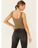 Image #4 - Shyanne Women's Ribbed Suede Placket Button-Down Tank Top, Olive, hi-res