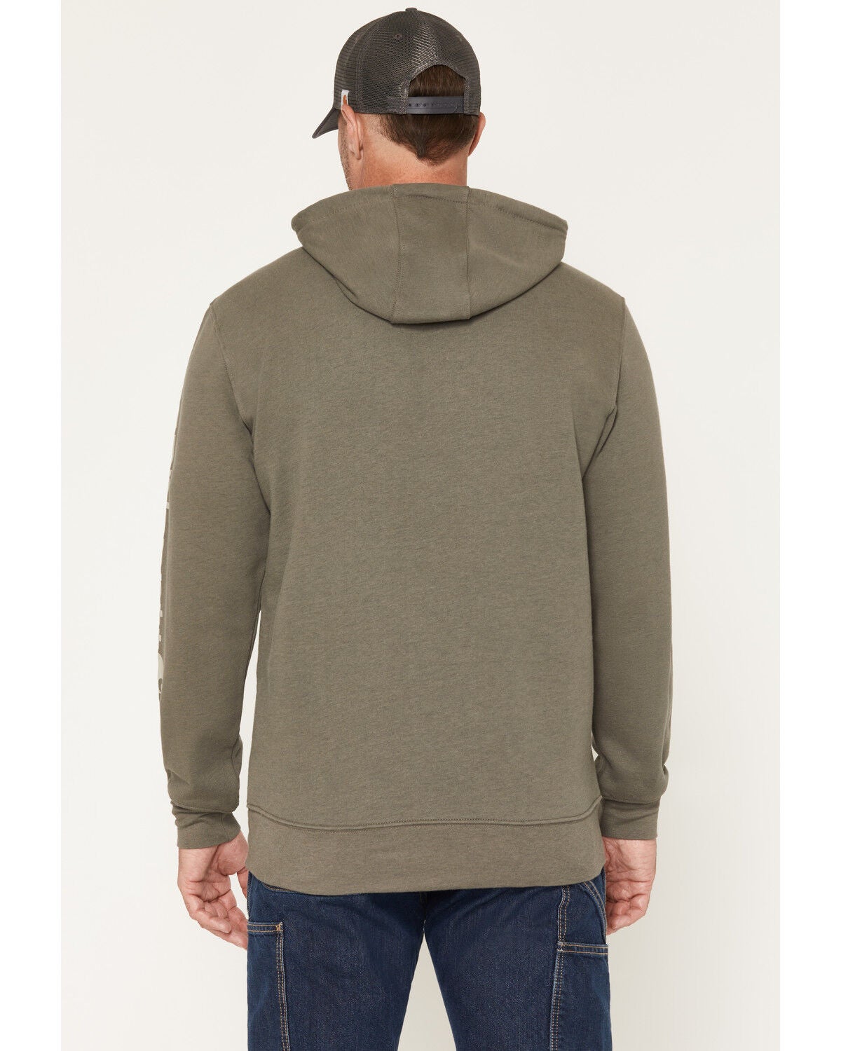 Image #4 - Carhartt Men's FR Force&reg; Marquette Logo Hooded Sweatshirt, Grey, hi-res