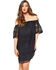 Image #1 - Glam Women's Crochet Embroidered Mini Dress, Black, hi-res