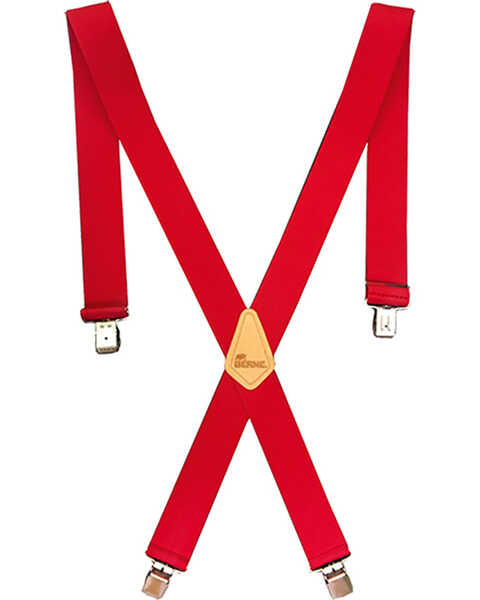 Berne Men's 2" Industrial Suspenders , Red, hi-res