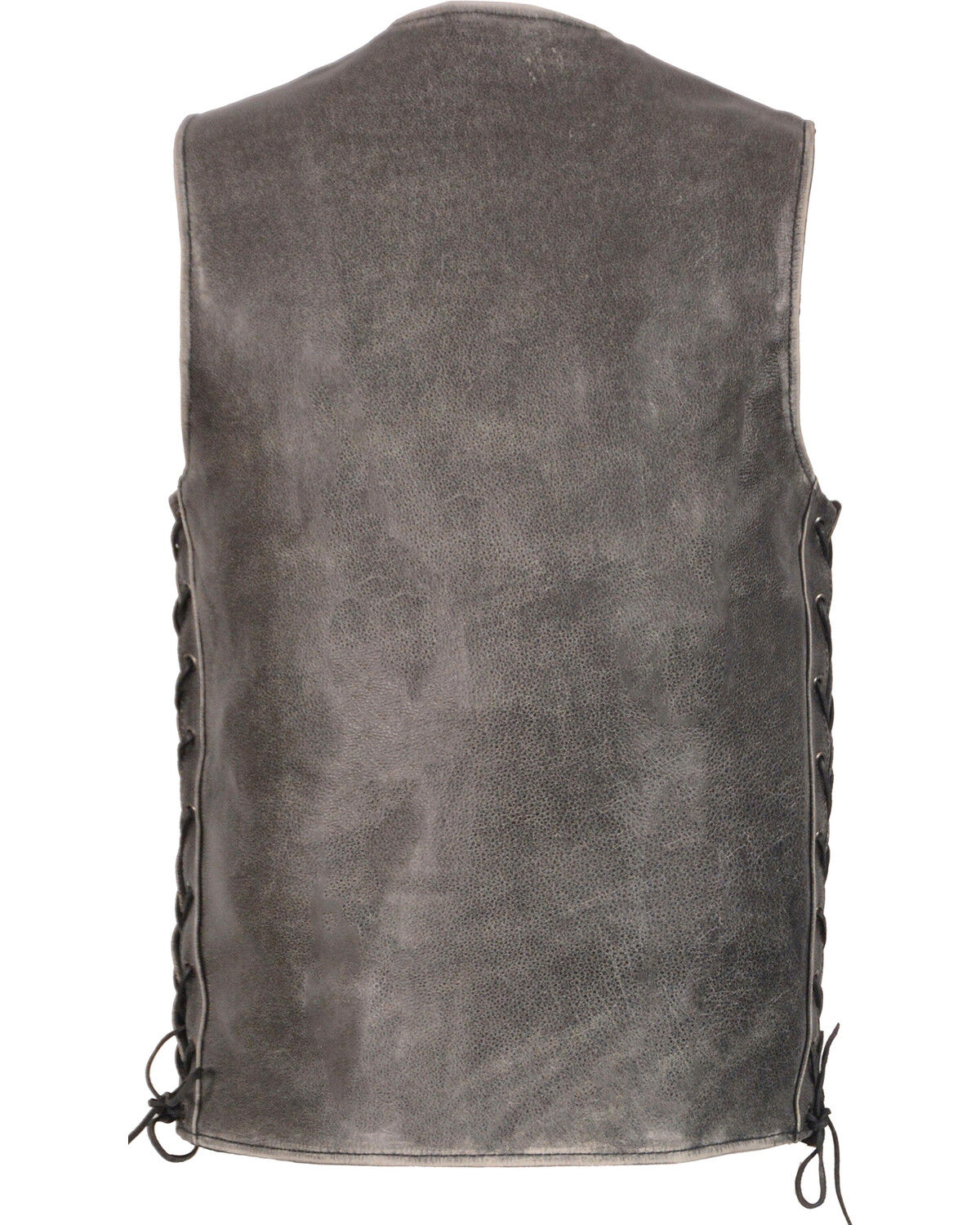 Image #2 - Milwaukee Leather Men's Side Lace Vest - Big 5X, Grey, hi-res