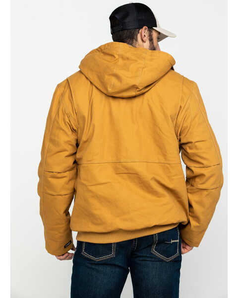 Image #2 - Hawx Men's Brown Canvas Quilted Bi-Swing Hooded Zip Front Jacket - Big , Brown, hi-res