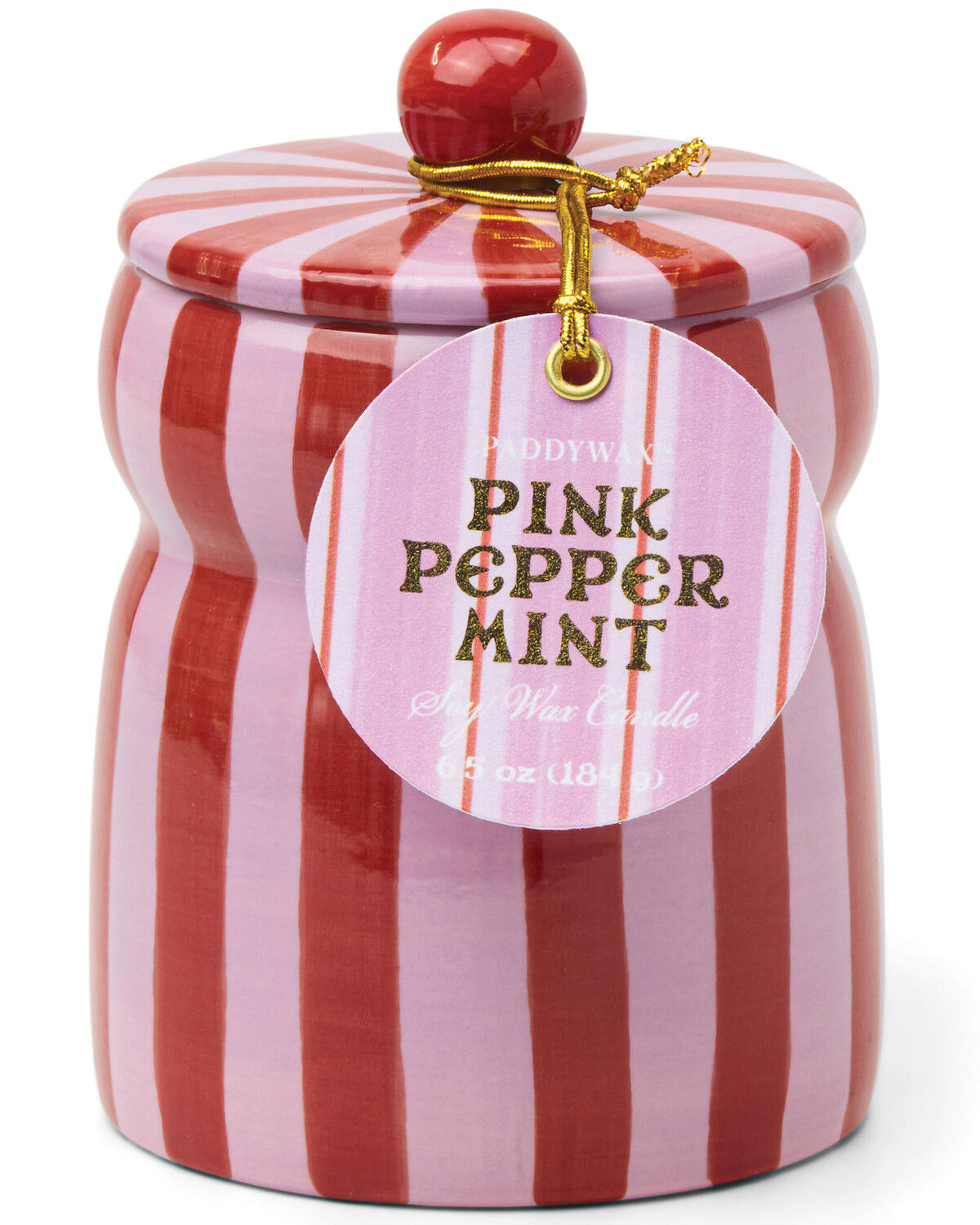 Image #2 - Paddywax Cabana 6.5oz Pink Peppermint Candle, Pink, hi-res