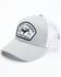 Image #1 - Cody James Men's Cow Logo Patch Mesh-Back Ball Cap , Light Grey, hi-res