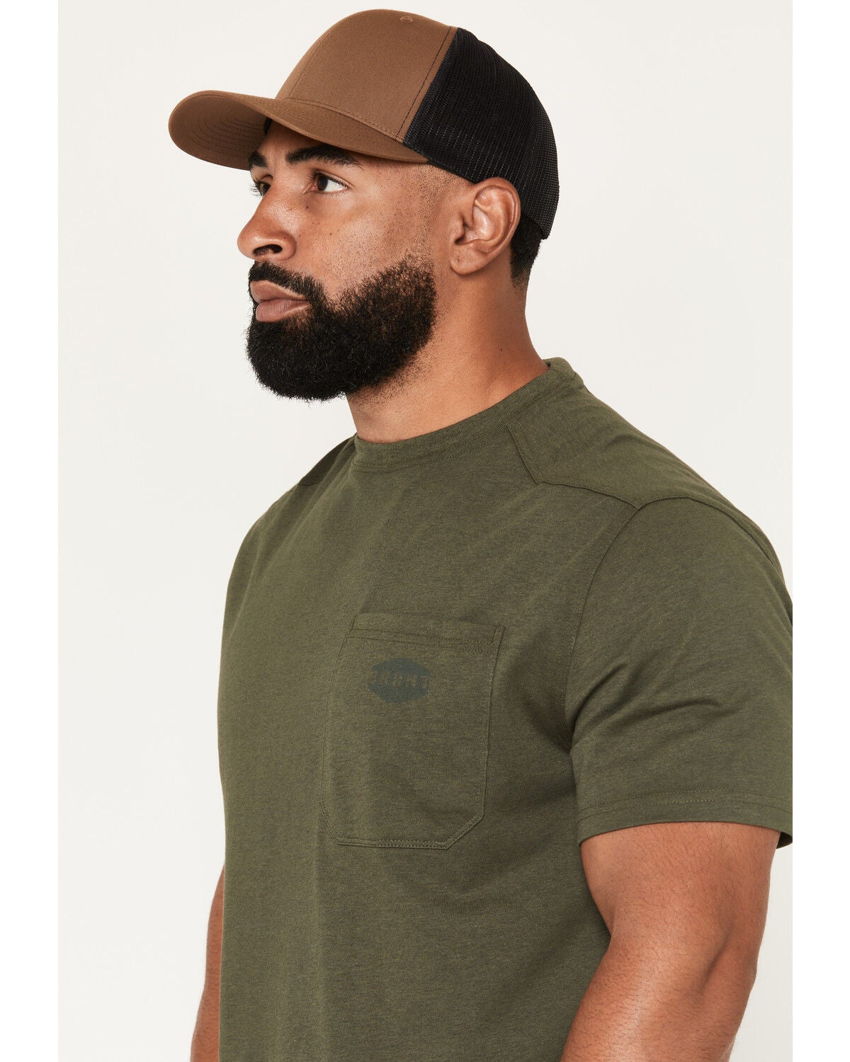 Image #2 - Brunt Workwear Men's The Martin Short Sleeve Pocket T-Shirt, Olive, hi-res