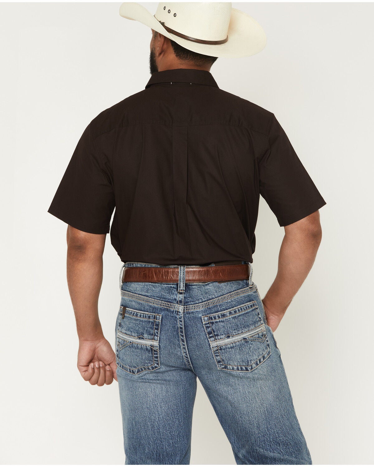 Image #4 - RANK 45&reg; Men's D&eacute;j&agrave; Vu Southwestern Border Short Sleeve Button-Down Western Shirt, Brown, hi-res