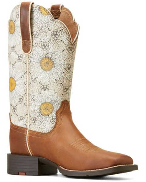 Ariat Women's Round Up Western Round Up Boots - Broad Square Toe , Brown, hi-res