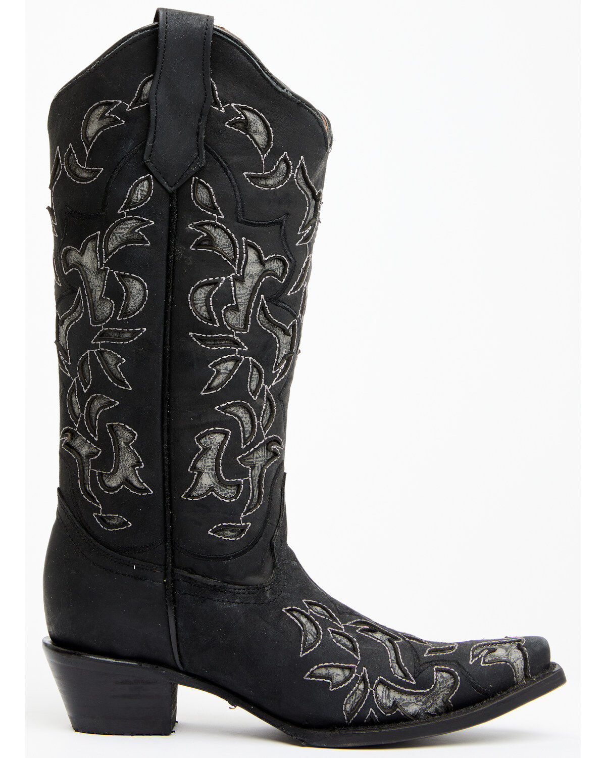 Image #2 - Circle G Women's Inlay Western Boots - Snip Toe, Black/grey, hi-res
