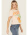 Image #2 - Blended Women's Keep It Peachy Short Sleeve Graphic Tee, Orange, hi-res