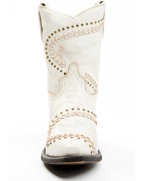 Laredo Women's Bone Embellished Booties - Snip Toe , Off White, hi-res