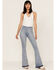 Image #1 - Rock & Roll Denim Women's Light Wash High Rise Flare Jeans, Light Wash, hi-res