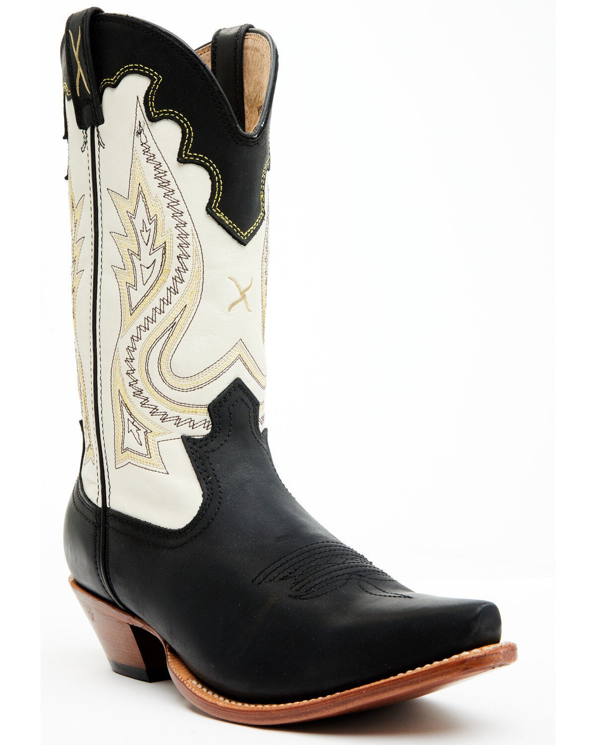 Twisted X Women's 12" Steppin' Out Western Boots - Snip Toe, Black/white, hi-res