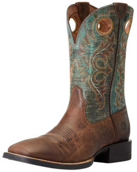 Image #1 - Ariat Men's Sport Rodeo Western Performance Boots - Broad Square Toe, Brown, hi-res