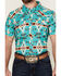 Image #3 - Rock & Roll Denim Men's Tek Southwestern Print Short Sleeve Snap Western Shirt, Turquoise, hi-res