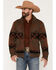 Image #1 - Cody James Men's Carson Southwestern Print Full Zip Cardigan, Brown, hi-res