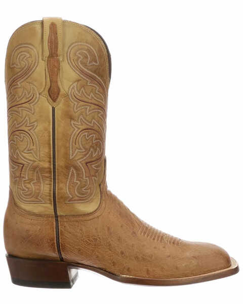 Image #2 - Lucchese Men's Handmade Lance Smooth Ostrich Boots - Square Toe , , hi-res