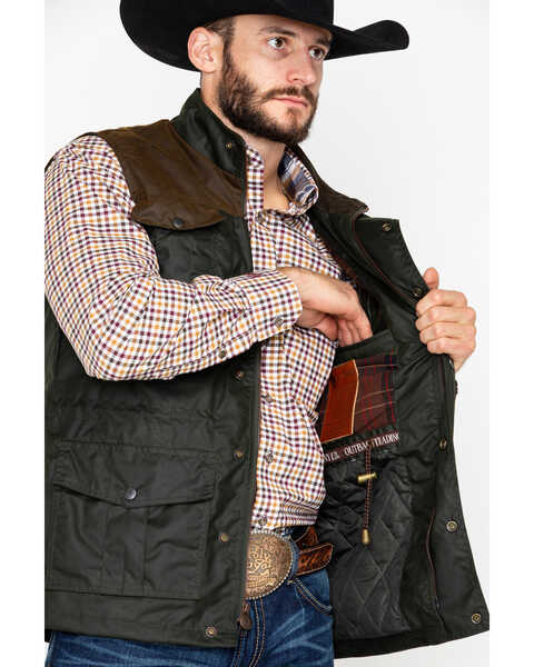 Image #3 - Outback Trading Co. Men's Brant Oil Dual Entry Vest , Olive, hi-res