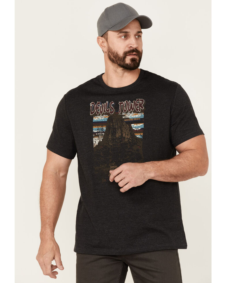 Brothers & Sons Men's Devils Tower National Monument Graphic Short Sleeve T-Shirt , Black, hi-res