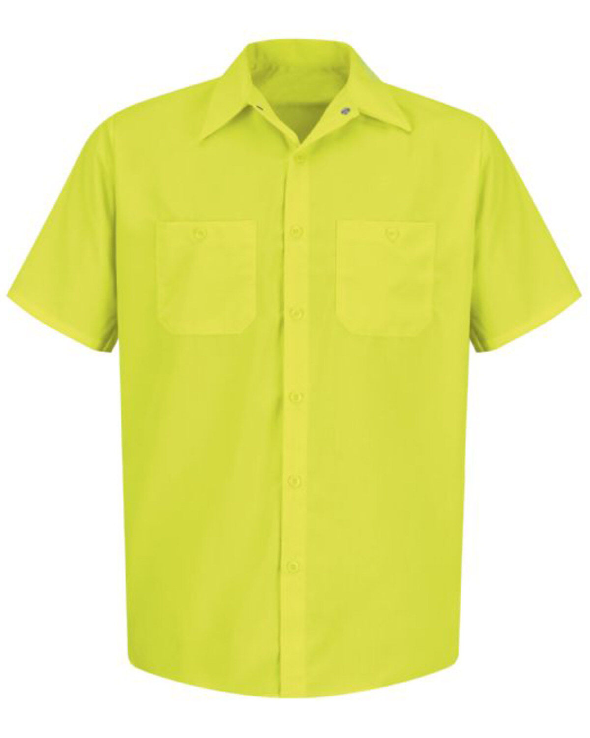Image #1 - Red Kap Men's Enhanced Visibility Short Sleeve Work Shirt - Tall, , hi-res