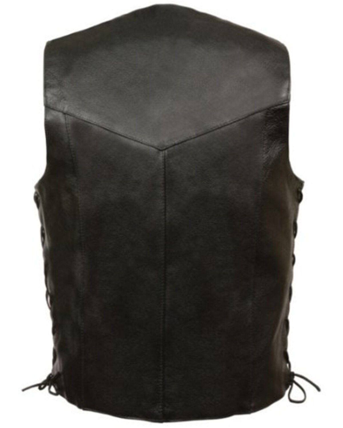 Image #2 - Milwaukee Leather Men's 4X Classic Side Lace Biker Vest - Big, Black, hi-res