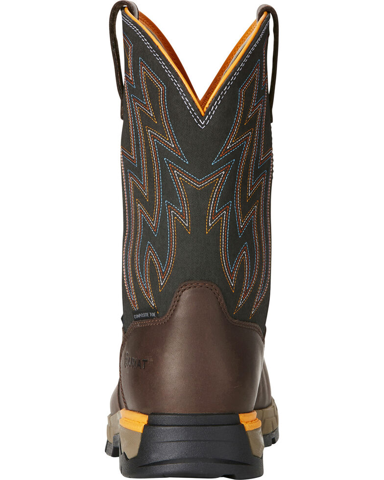 Ariat Men S Rebar Flex H2o Brown Western Work Boots Composite Toe Boot Barn