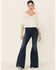 Image #2 - Angie Women's Embroidered Button-Down Long Sleeve Flowy Top, , hi-res