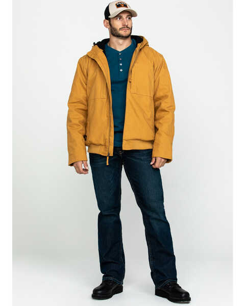 Image #6 - Hawx Men's Brown Canvas Quilted Bi-Swing Hooded Zip Front Jacket - Big , Brown, hi-res
